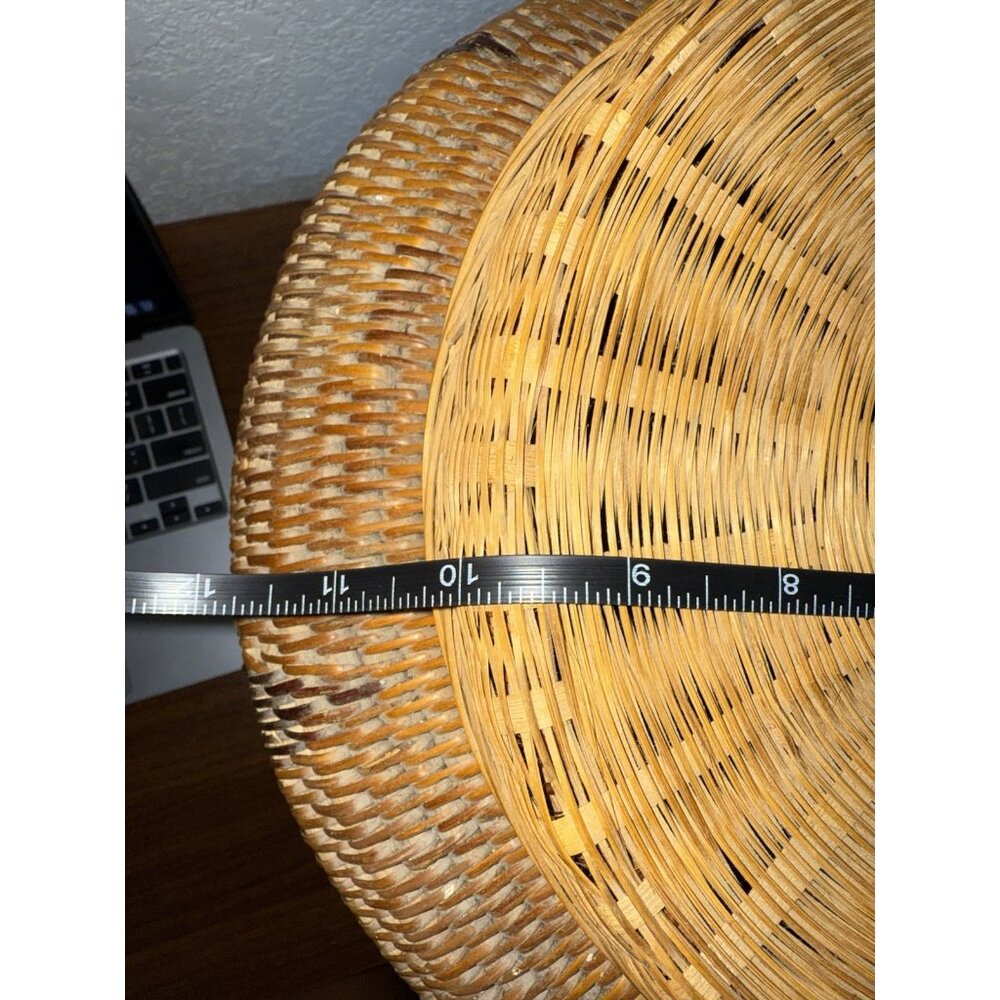 ANTIQUE HAND WOVEN 15.5” Tall Philippine COIL BASKET WITH LID African Tribal - Picture 10 of 12